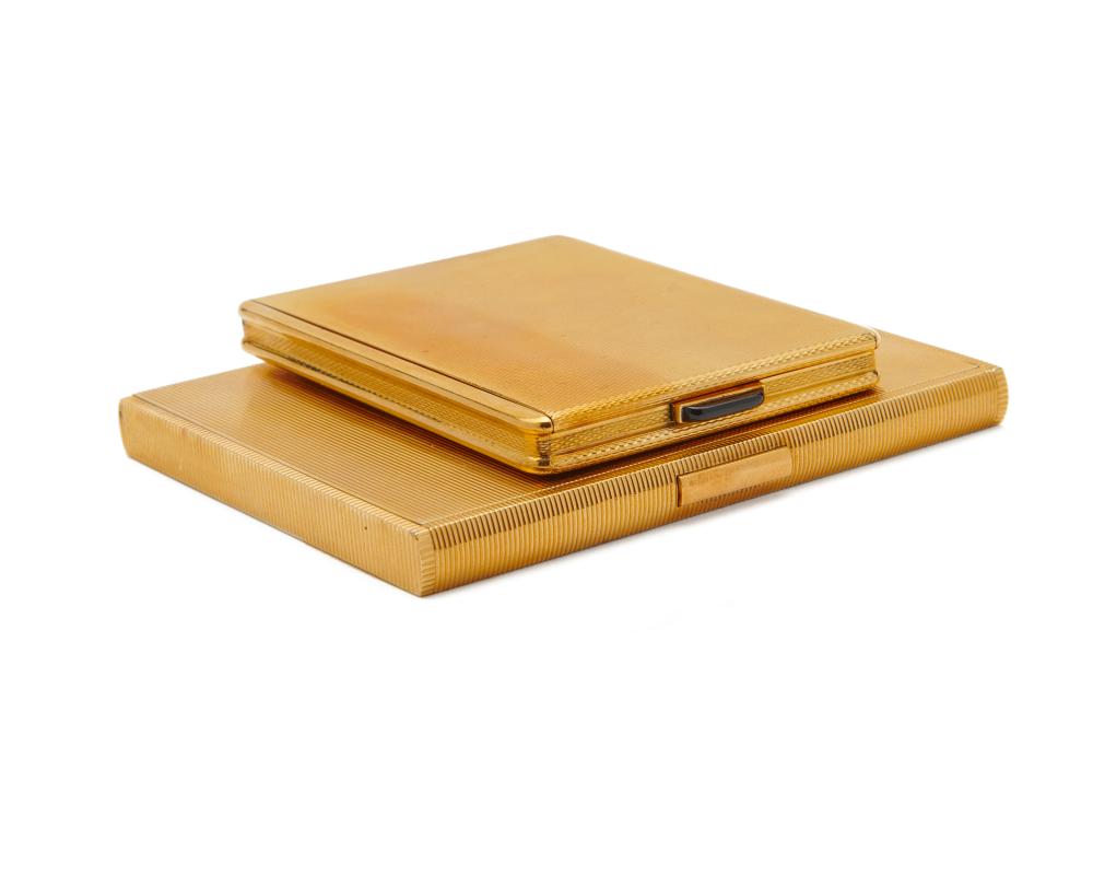 TWO 18K GOLD CIGARETTE CASESTwo