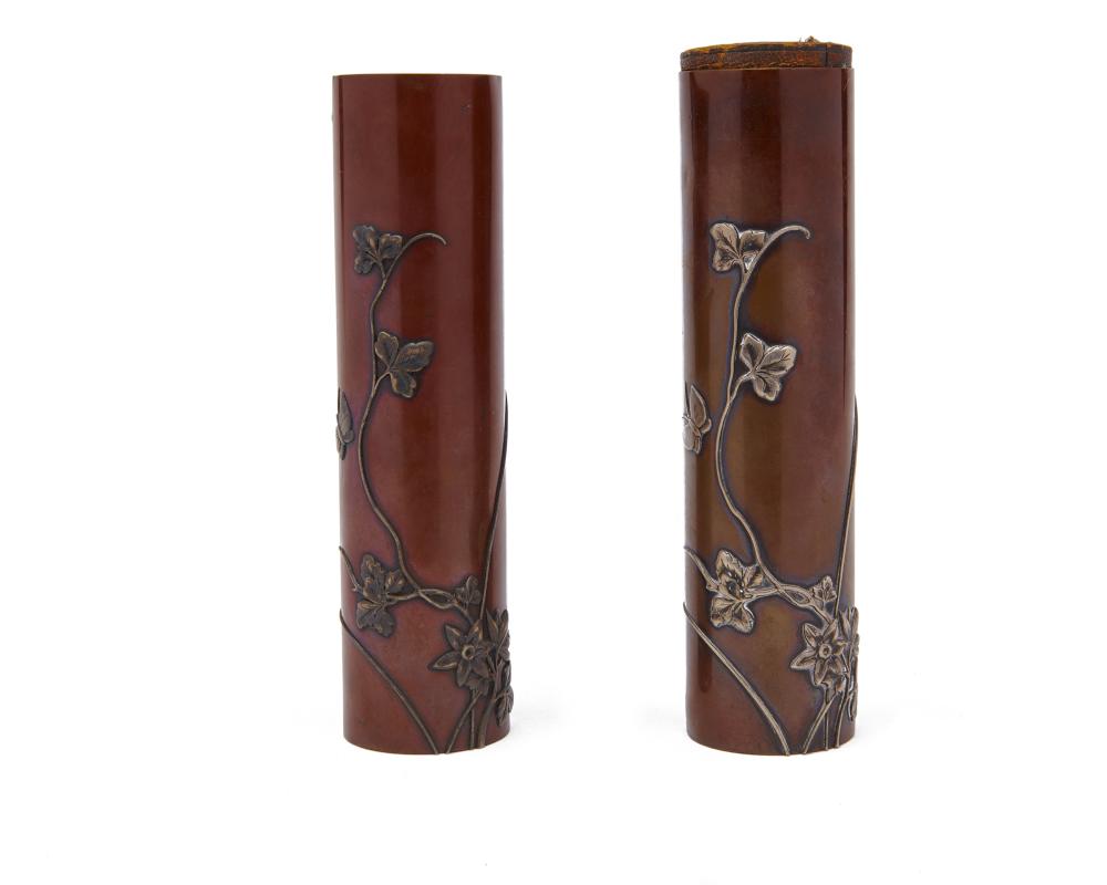 TWO TIFFANY CO MIXED METAL CYLINDRICAL 36768c