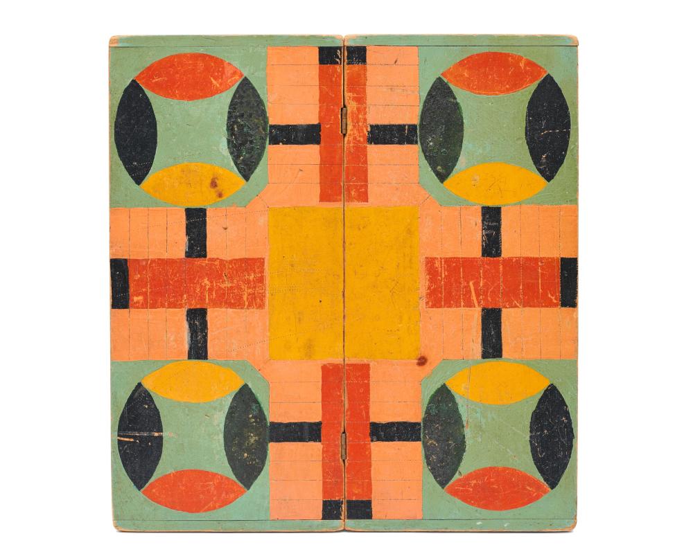 PAINT DECORATED FOLDING PARCHEESI 3676ad