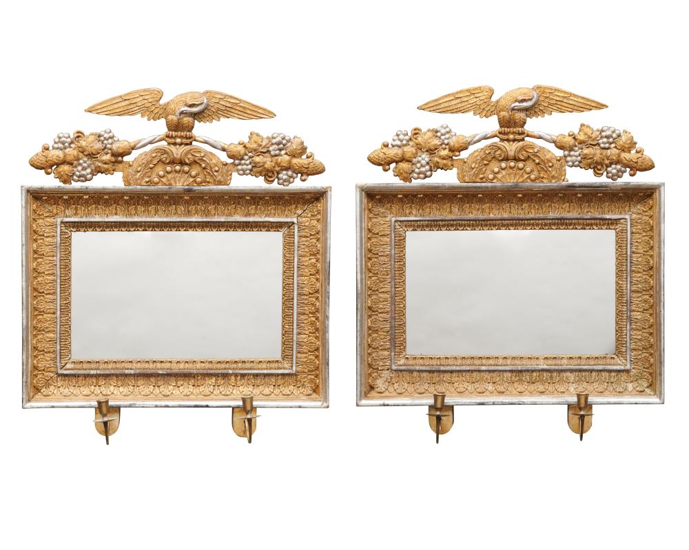 PAIR OF GILT AND SILVER GILT EAGLE