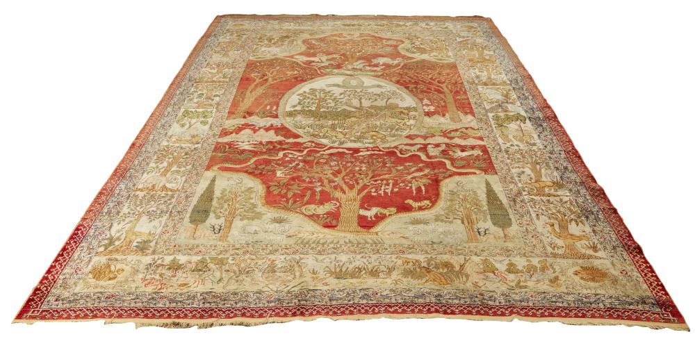 SILK TURKISH ANIMAL CARPET, CA.