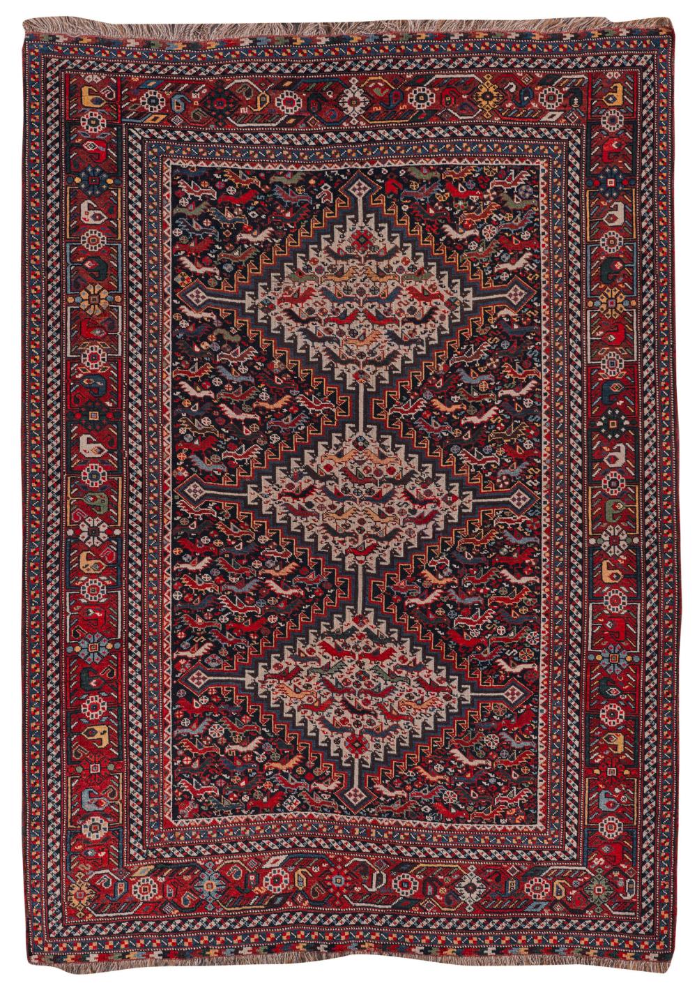 KHAMSEH BIRD RUG PERSIA CA 1875Khamseh 36770e