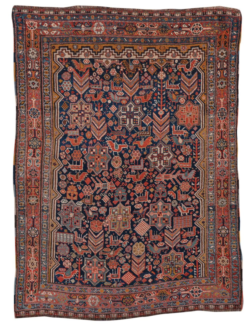 KHAMSEH BIRD RUG PERSIA MID 19TH 36771c