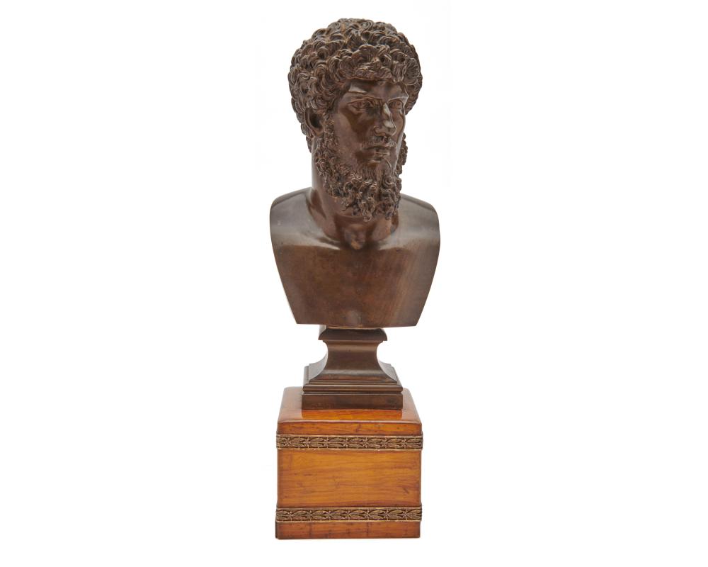 FRENCH BRONZE BUST OF LUCIUS VERUS,