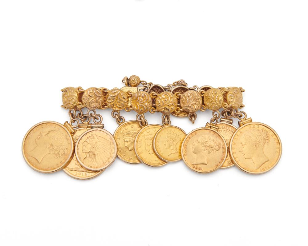 GOLD COIN CHARM BRACELETGold Coin Charm