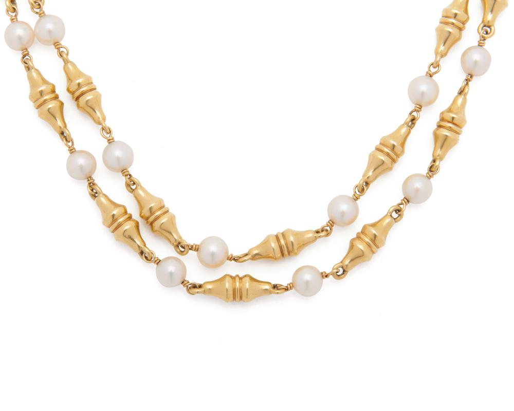 18K GOLD AND PEARL NECKLACE18K 367868