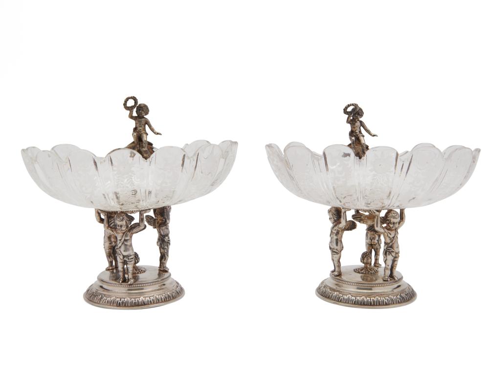 PAIR OF GERMAN FIGURAL SILVER AND 3678ab