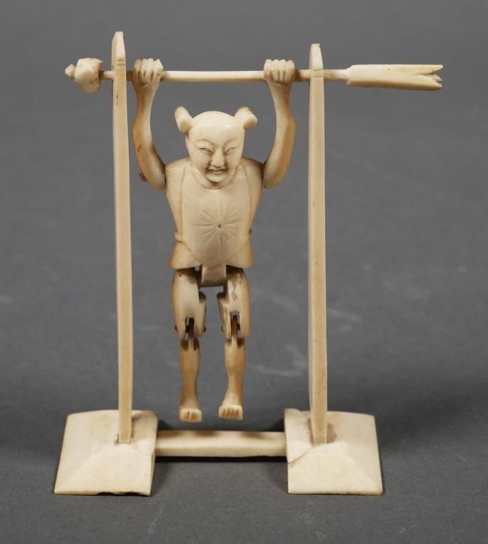 CHINESE CARVED IVORY ACROBAT FIGUREAntique 36524c