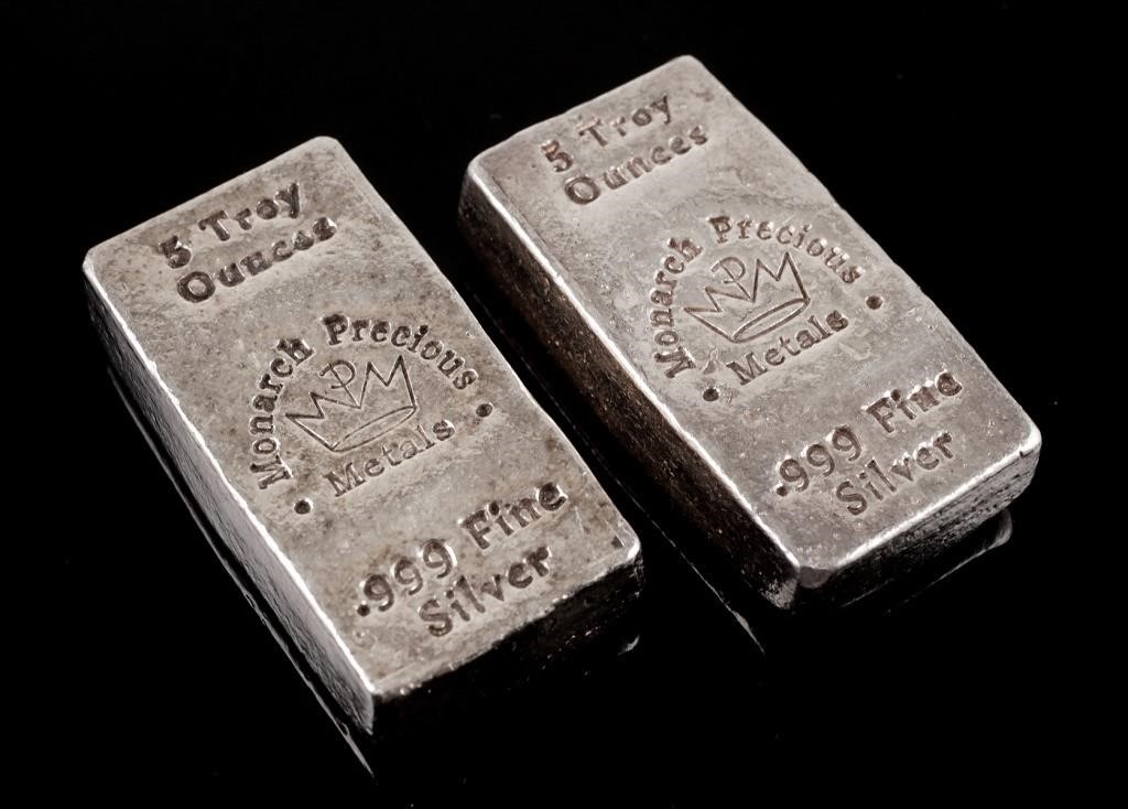 (2) FINE .999 SILVER 5 OZT BAR INGOTTwo