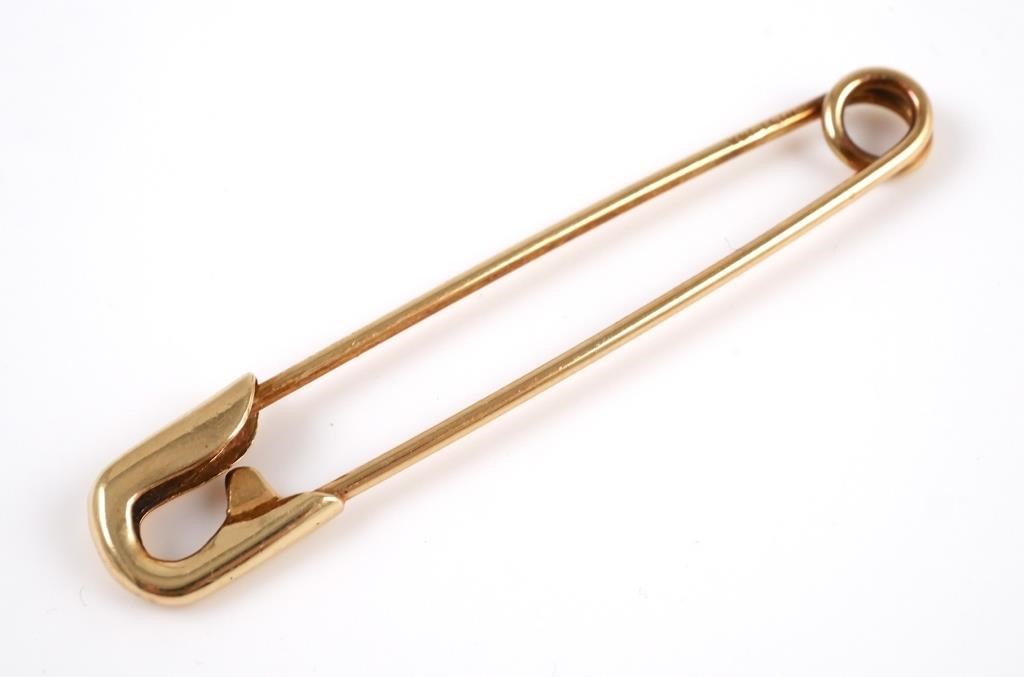 14K YELLOW GOLD SAFETY PIN BROOCH 365362