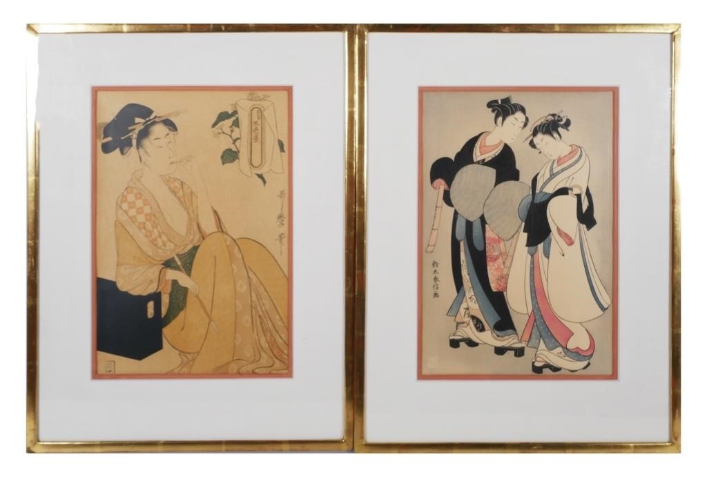 PAIR JAPANESE WOODBLOCK PRINTS  365378