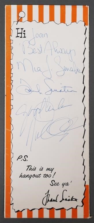 FRANK SINATRA AUTOGRAPH MIA FARROWTrifold 365389