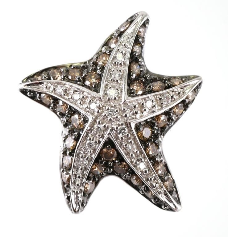 18K WHITE GOLD & DIAMOND STARFISH