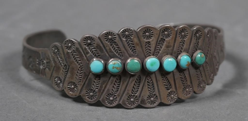 NAVAJO STERLING SILVER TURQUOISE