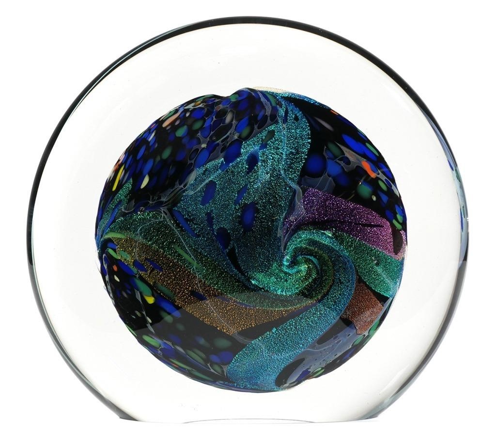 SIGNED ROLLIN KARG ART GLASS DISC 365481