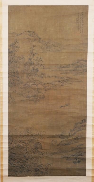 CHINESE SCROLL PAINTING LANDSCAPEAntique 3654a4