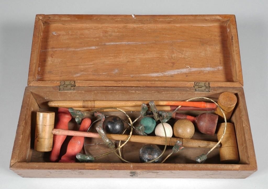 ANTIQUE MINIATURE CROQUET GAME