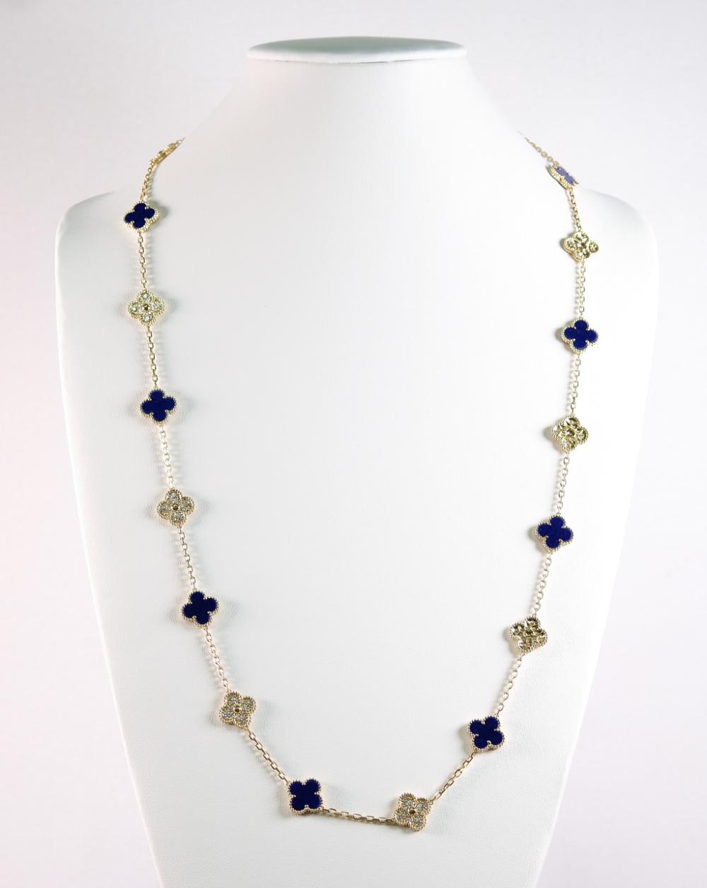 18K YG LAPIS LAZULI 20 MOTIF ALHAMBRA 36558b