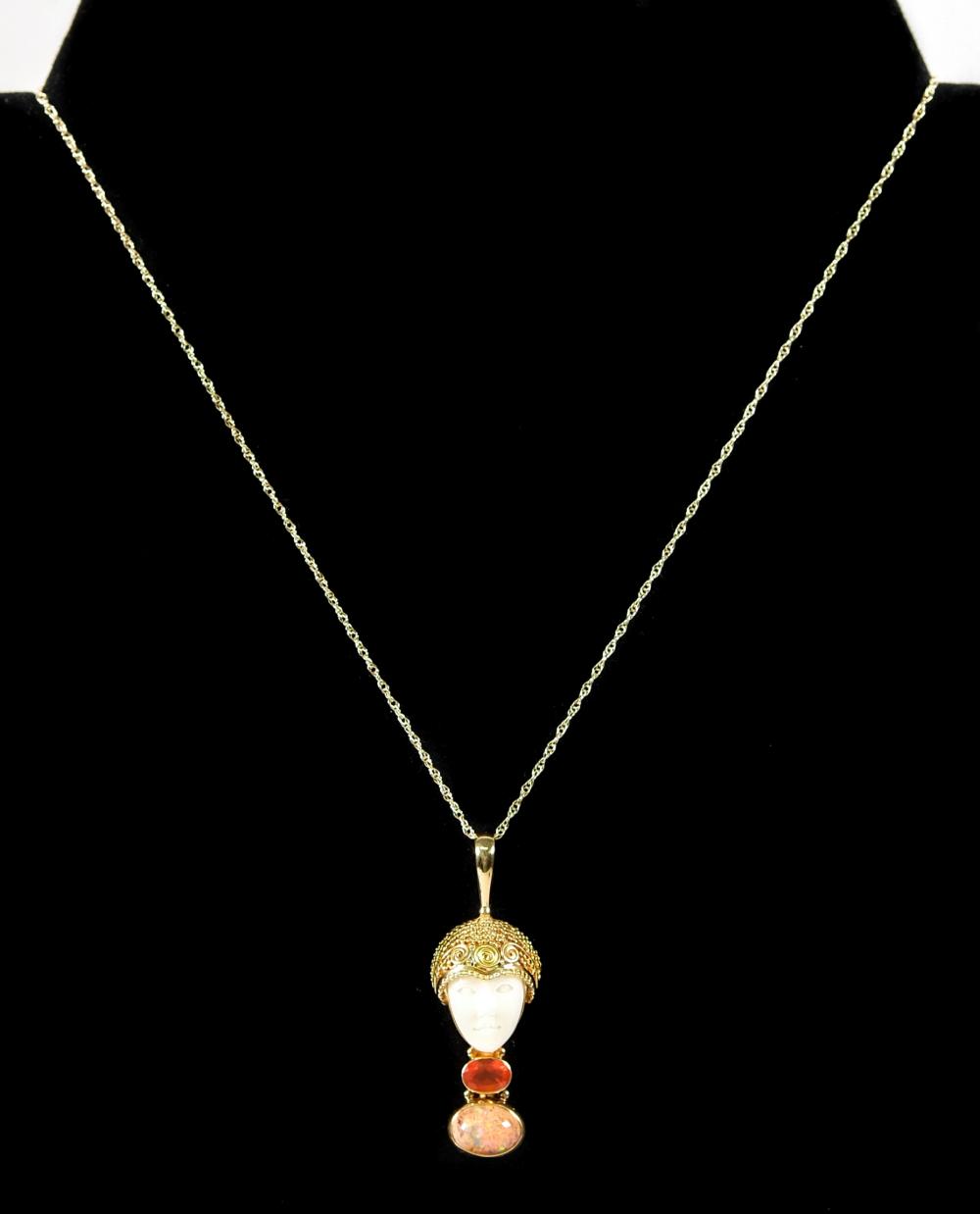 SAJEN 18K YELLOW GOLD GODDESS PENDANT 3655bb