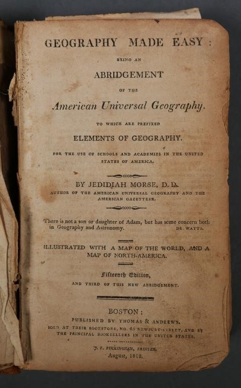 BOOK GEOGRAPHY MADE EASY 1812Thomas 3655e0