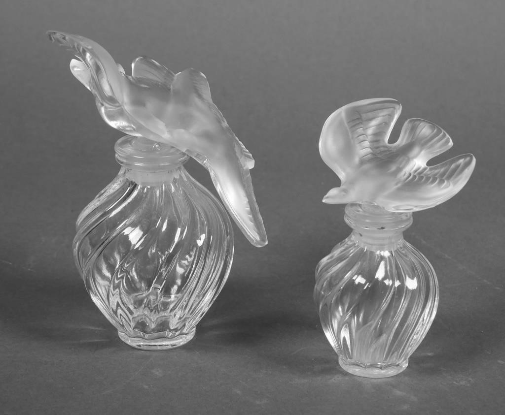 2 LALIQUE BIRDS PERFUME BOTTLESMeasure 3655f4