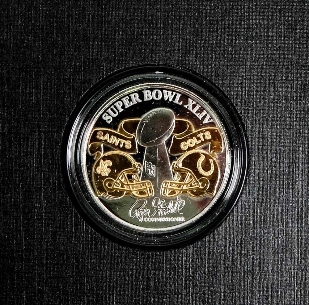 NFL SUPER BOWL XLIV 44 24K SILVER 365606