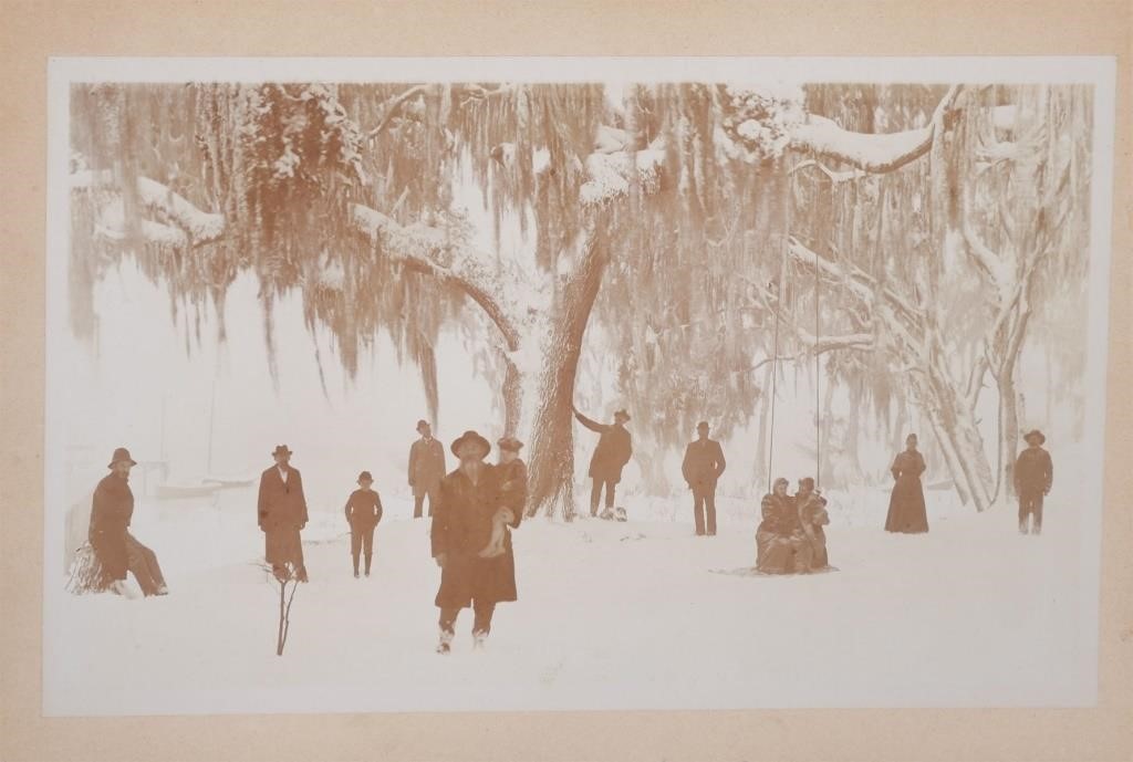SNOW IN FLORIDA CABINET CARD PHOTOGRAPHMounted