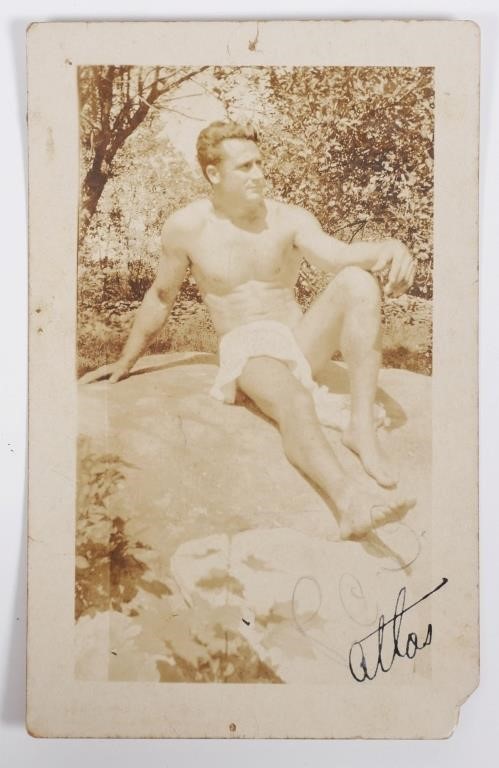 CHARLES ATLAS SIGNED NUDE RPPCReal