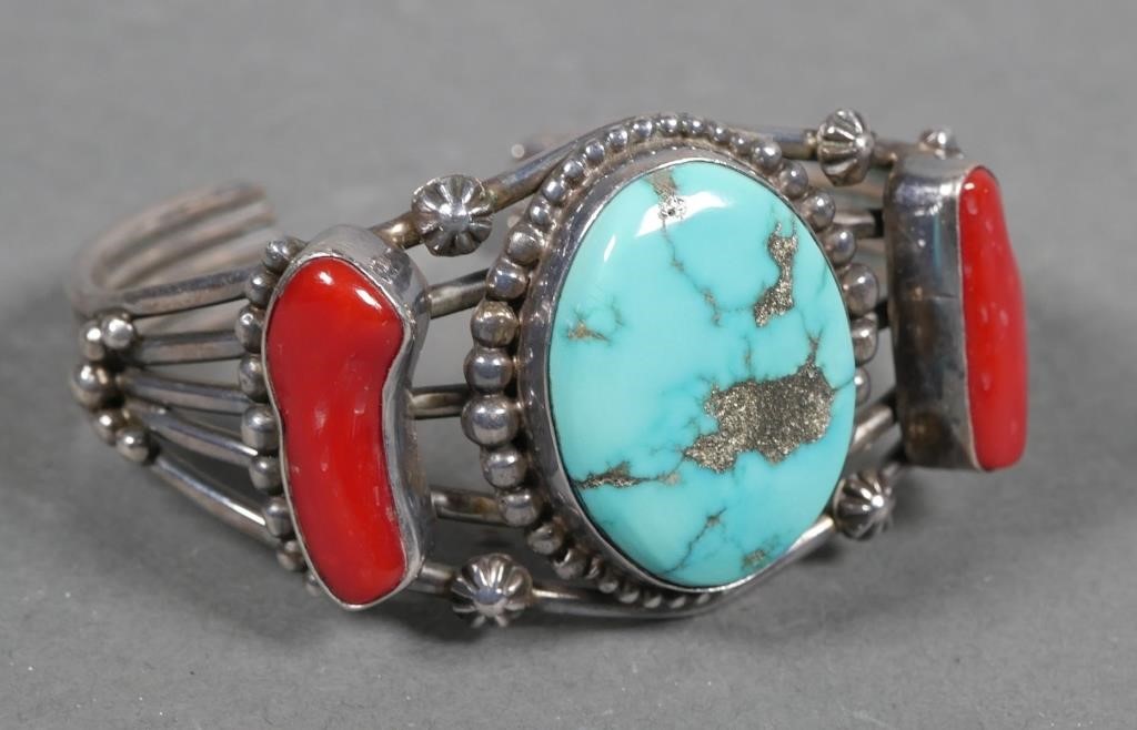 NAVAJO STERLING SILVER TURQUOISE 365687