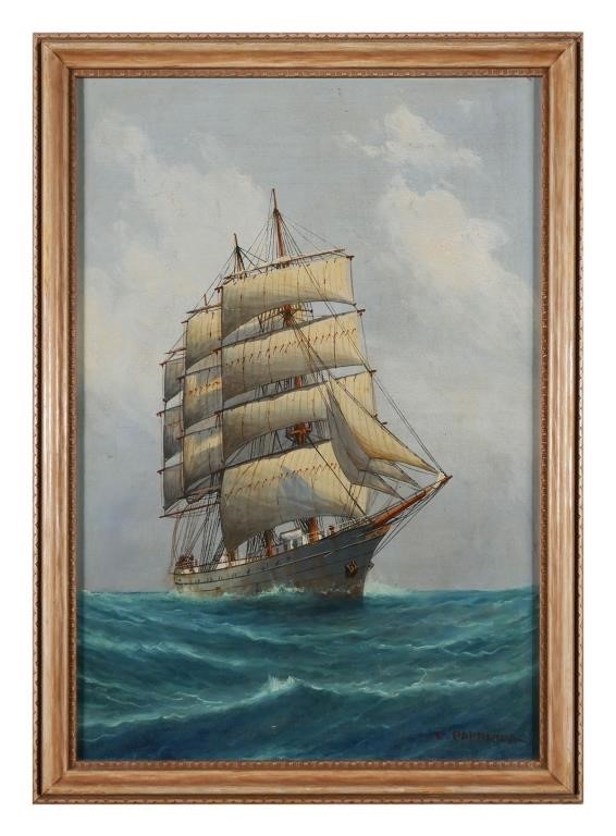 PAPALUGA, NAUTICAL SHIP PAINTINGOil