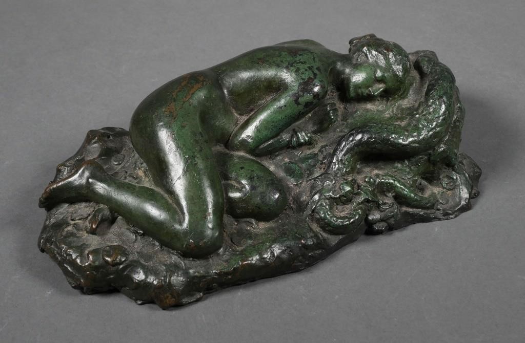 BRONZE NUDE WITH SNAKE UNSIGNEDEarly 3656b9