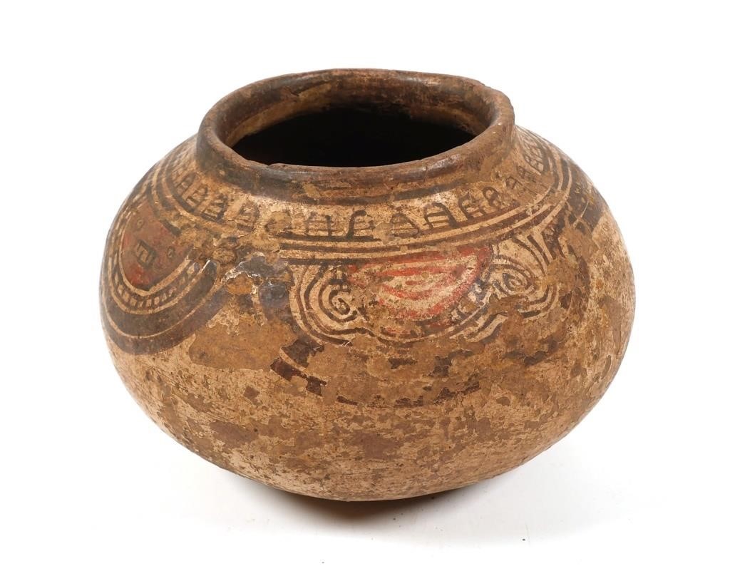 PRECOLUMBIAN MAYAN PAINTED POTPainted 3656d4