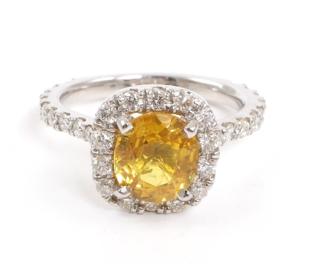 PLATINUM YELLOW SAPPHIRE & DIAMOND