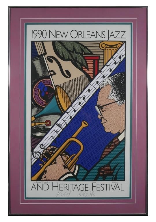 NEW ORLEANS JAZZ FESTIVAL POSTER  36573e