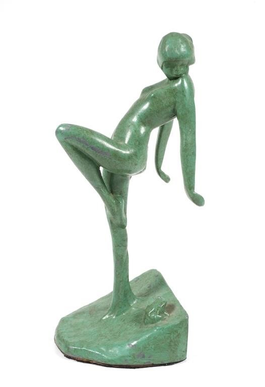 FRANKART ART DECO NUDE WITH FROGIconic 36574e