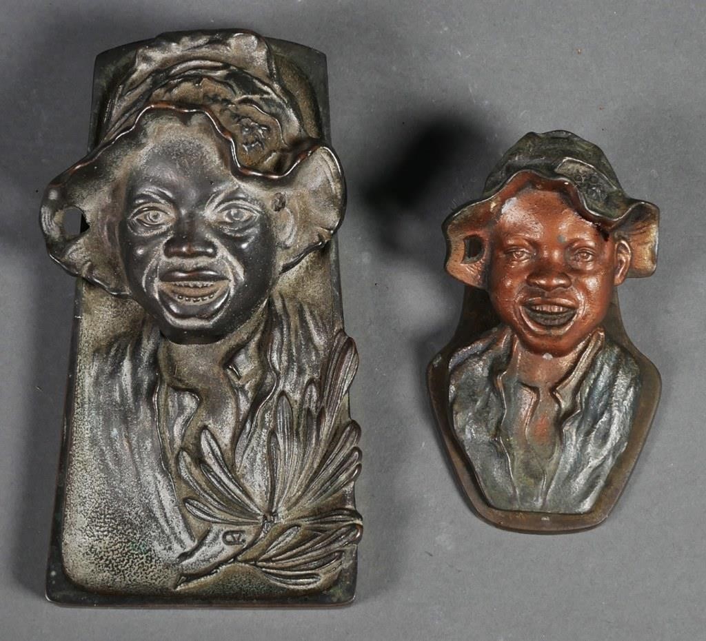 AFRICAN-AMERICAN BRONZE BUST INKWELL,