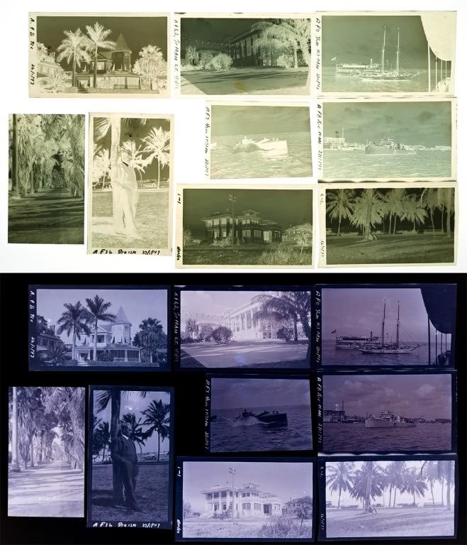  10 NEGATIVES 1917 BISCAYNE BAY  3658db