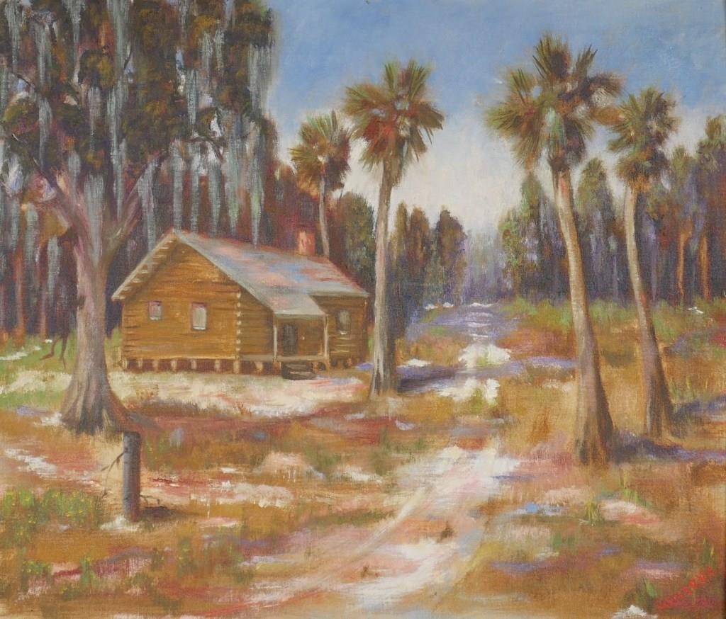 MINERVA SCOTT FLORIDA CABIN PAINTINGOil 3658eb