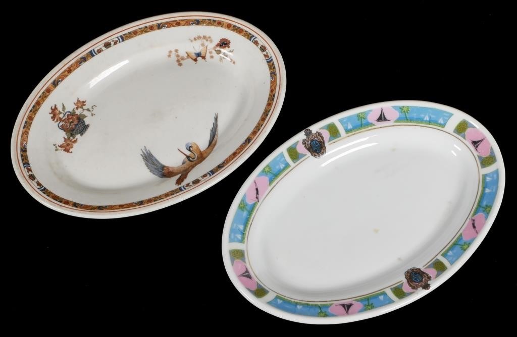 (2) VINTAGE HOTELWARE PLATTERS,