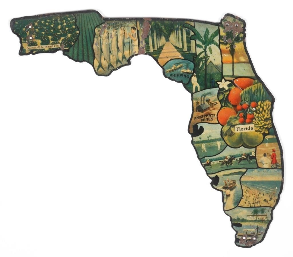 1926 TIN FLORIDA MAP SOUVENIRThis 365905