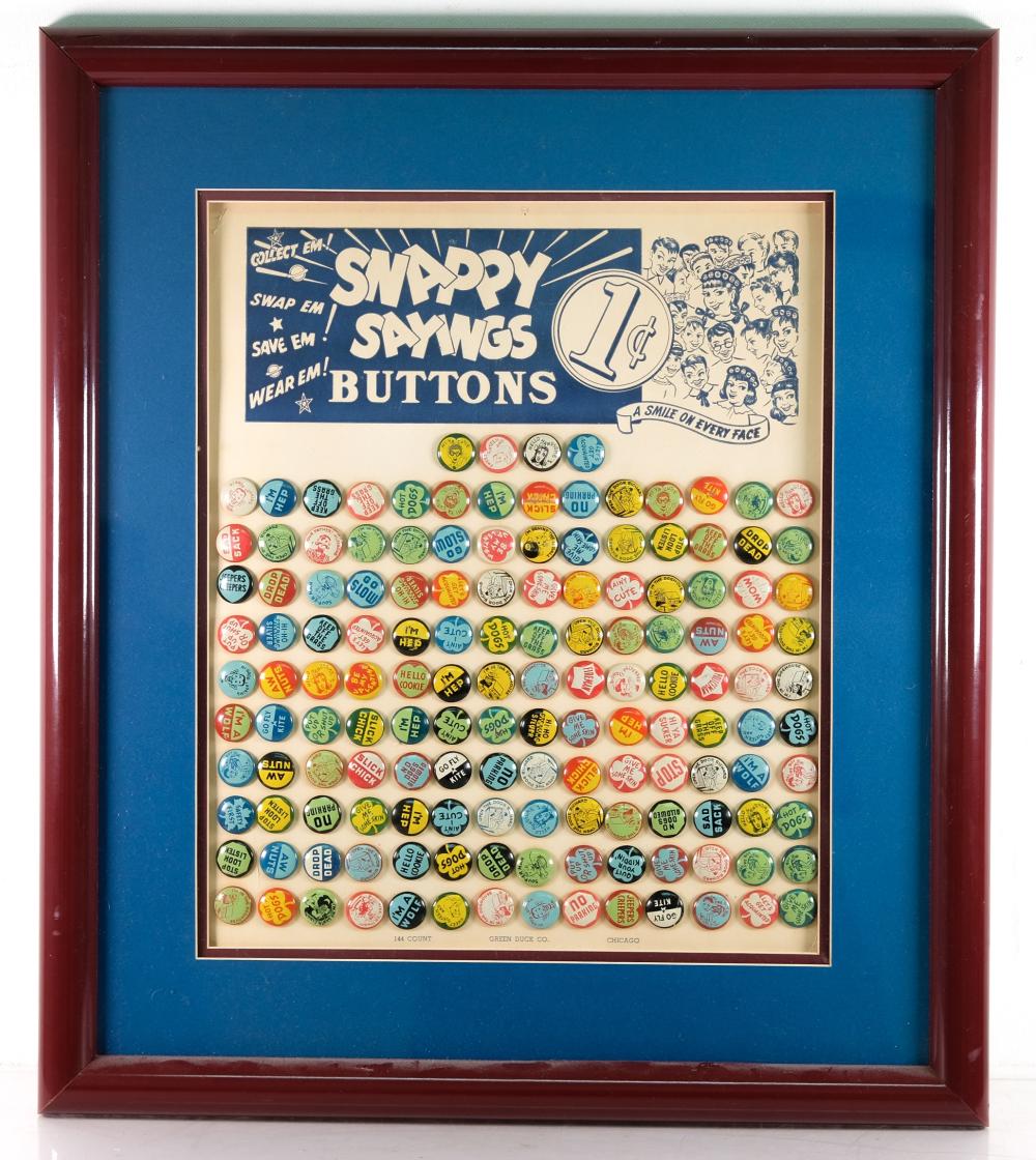 1940'S SNAPPY SAYINGS BUTTONS SALESMAN