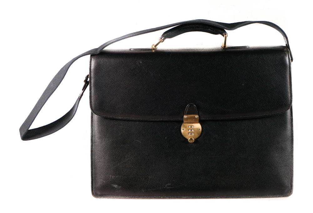 BALLY VINTAGE BLACK LEATHER LOCKING 36598d