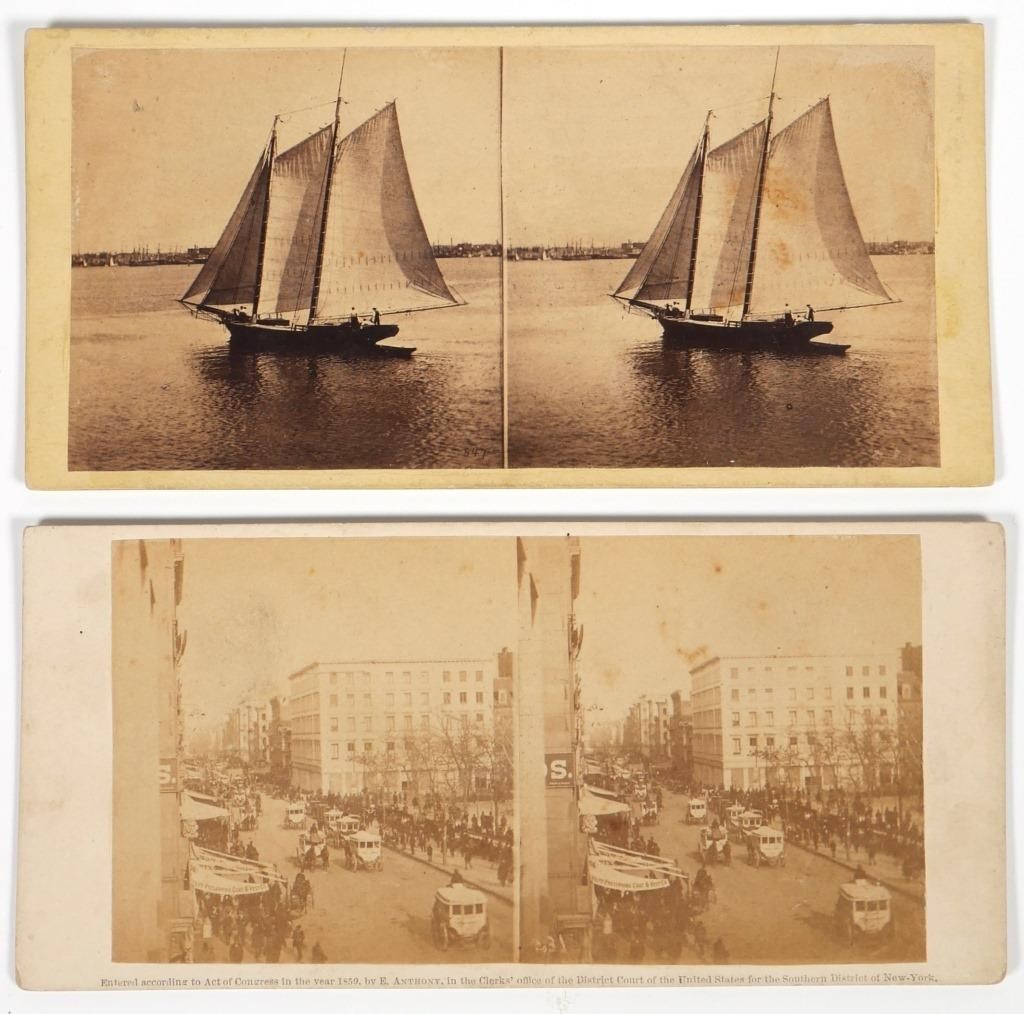  2 EARLY STEREOVIEW CARDS NEW 36599a