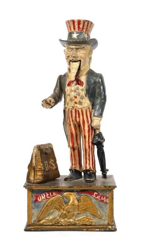 CAST IRON MECHANICAL UNCLE SAM BANKBy