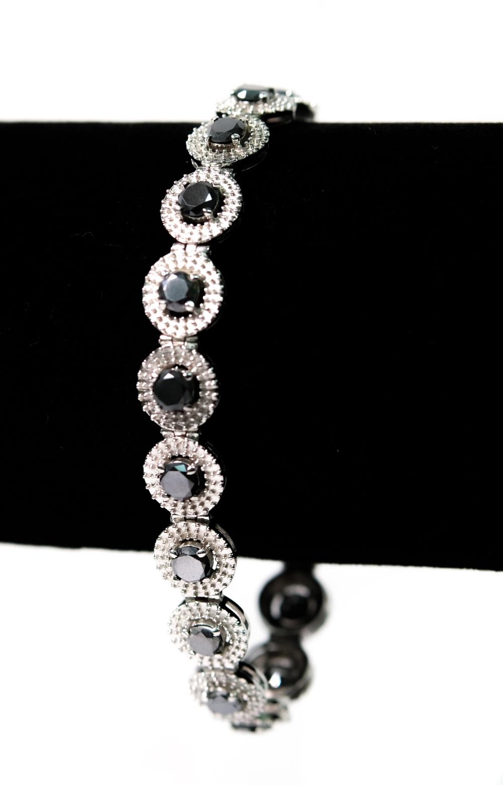 STERLING BRACELET W/8.36CTS BLACK