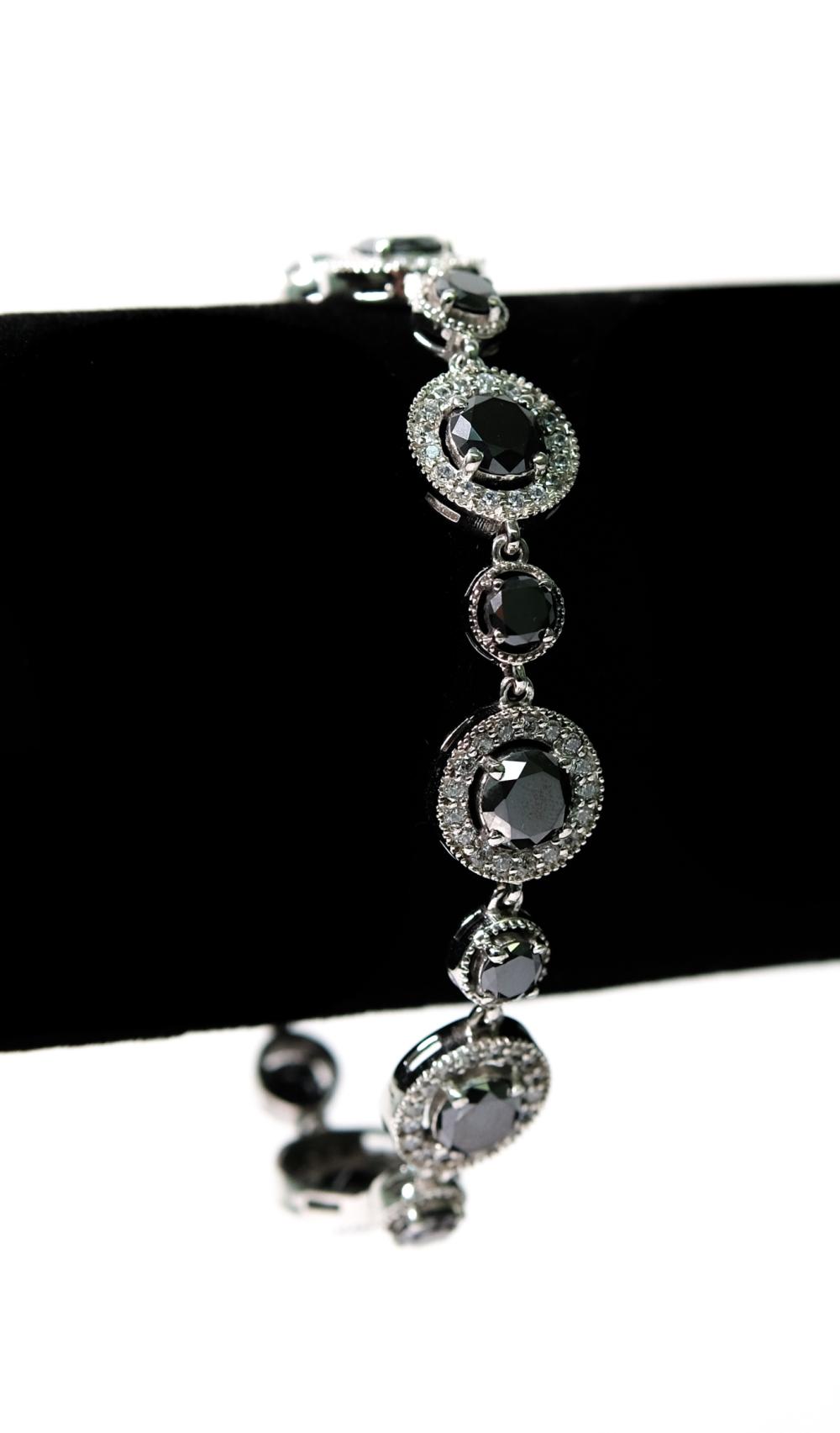 STERLING BRACELET W 19 0CTS BLACK 3659f0