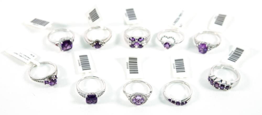 GROUP, 10 NWT STERLING AMETHYST