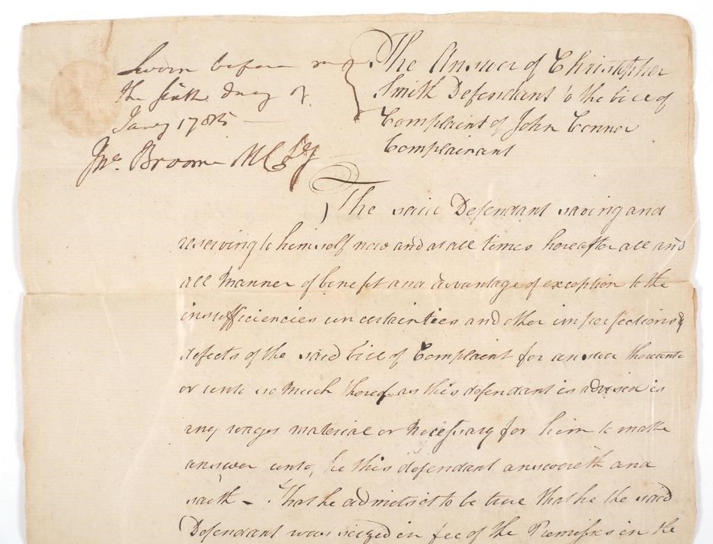 1783 NEW YORK COURT DOCUMENTAppears