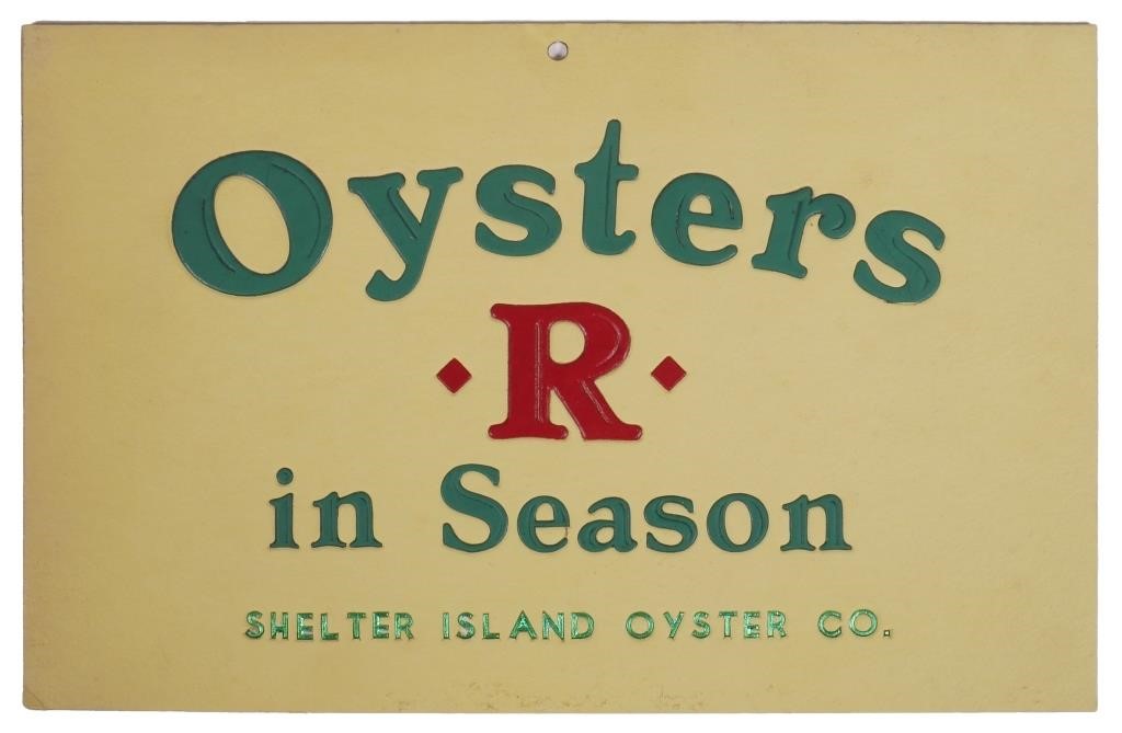 SHELTER ISLAND SIGN OYSTERS IN SEASONCool