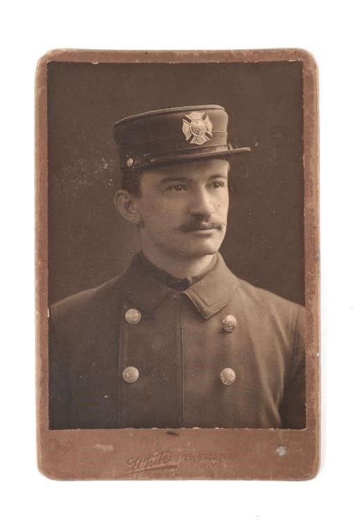 19C NYFD FIREFIGHTER CABINET PHOTOGRAPHAntique